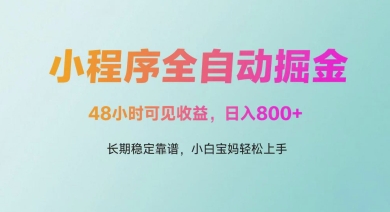 微信小程序全自动掘金，48小时可见收益，日入多张，长期稳定靠谱，小白宝妈轻松上手【揭秘】178创业网-专注分享网络创业项目落地实操课程 – 全网首发_高质量创业项目输出178创业网