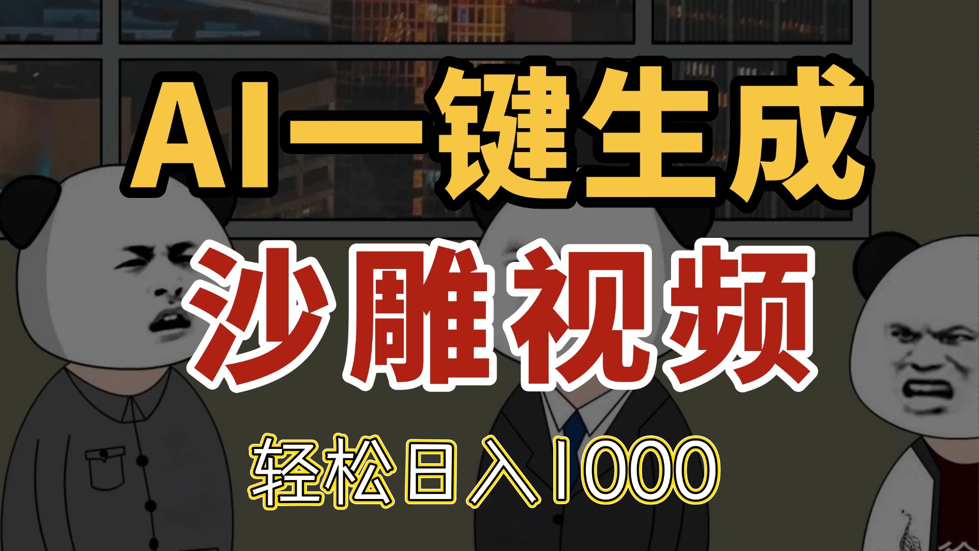 AI一键生成沙雕视频，一条视频千万播放，轻松日入1000178创业网-专注分享网络创业项目落地实操课程 – 全网首发_高质量创业项目输出178创业网