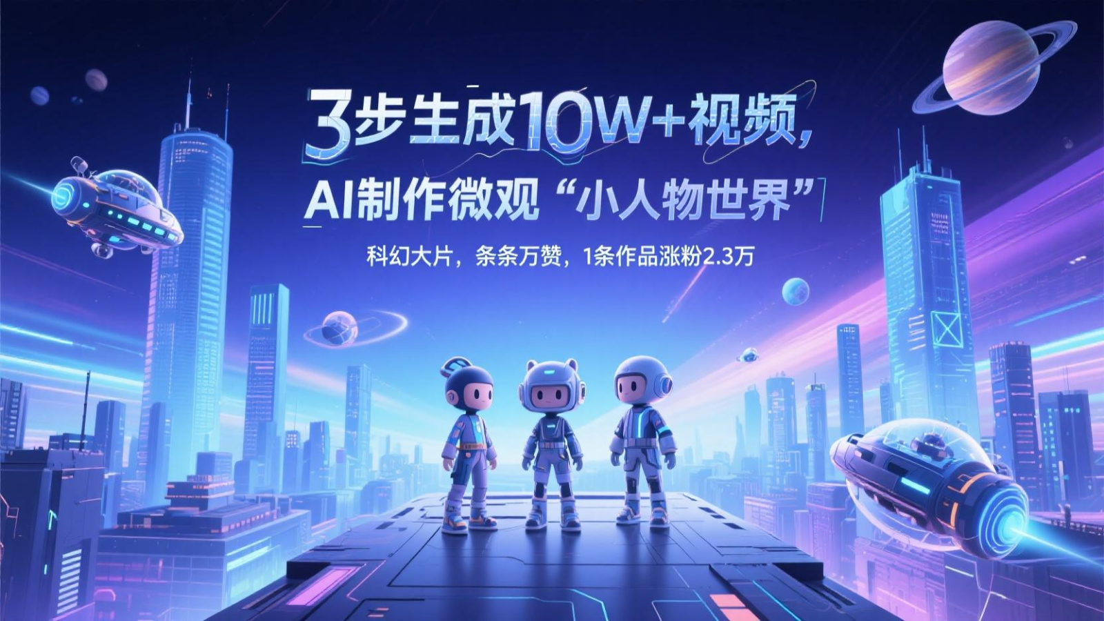 三步生成10W+视频，AI制作微观“小人物世界”科幻大片，条条万赞，1条作品涨粉2.3万178创业网-专注分享网络创业项目落地实操课程 – 全网首发_高质量创业项目输出178创业网