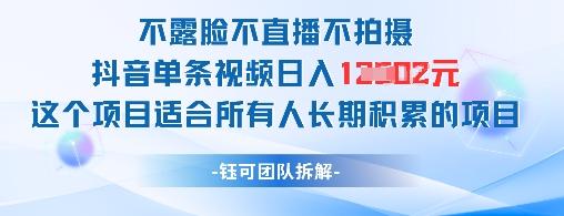 不露脸不直播不拍摄抖音单条视频日入1k+这个项目适合所有人长期积累的项目178创业网-专注分享网络创业项目落地实操课程 – 全网首发_高质量创业项目输出178创业网