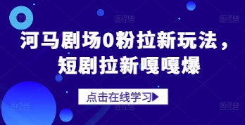 河马剧场0粉拉新玩法，短剧拉新嘎嘎爆178创业网-专注分享网络创业项目落地实操课程 – 全网首发_高质量创业项目输出178创业网
