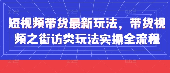 短视频带货最新玩法，带货视频之街访类玩法实操全流程178创业网-专注分享网络创业项目落地实操课程 – 全网首发_高质量创业项目输出178创业网