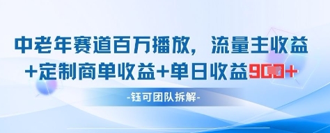 中老年赛道百万播放+流量主收益+定制收益，单日收益9张178创业网-专注分享网络创业项目落地实操课程 – 全网首发_高质量创业项目输出178创业网