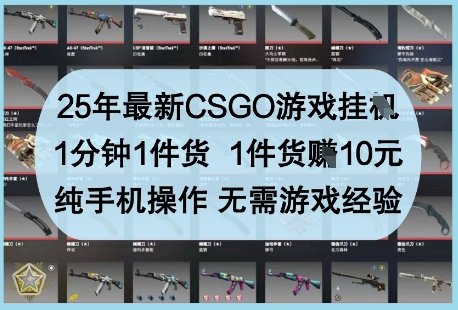 25年最新CSGO游戏挂G，1分钟1件货，1件货挣10元，纯手机操作，无需游戏经验【揭秘】178创业网-专注分享网络创业项目落地实操课程 – 全网首发_高质量创业项目输出178创业网
