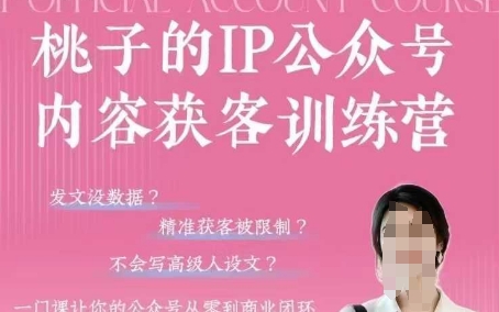 桃子IP公众号内容获客训练营(第3期)，一门让你公众号从0到商业闭环的课程178创业网-专注分享网络创业项目落地实操课程 – 全网首发_高质量创业项目输出178创业网