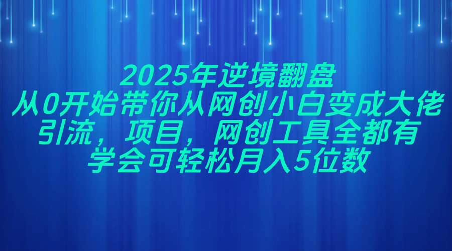 2025年逆境翻盘，从0开始带你从网创小白变成大佬，引流，项目，网创工…178创业网-专注分享网络创业项目落地实操课程 – 全网首发_高质量创业项目输出178创业网
